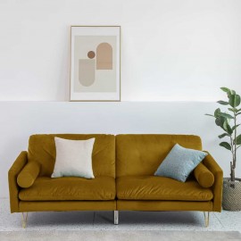 Alessia mustard Sofa bed with 2*bolster cushions