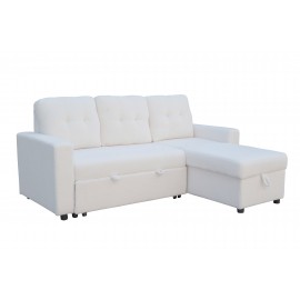 White Reversible corner sofa bed