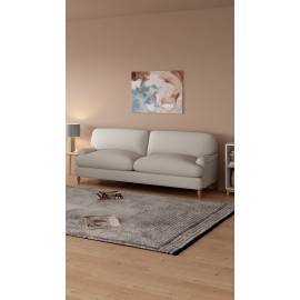 Bunburry 3 Seater Sofa Upholstered Sofa Linen Beige