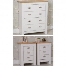Bedroom 3 pcs set White (Chester Drawer and Bedside table *2)