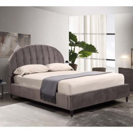 Velvet Upholstered Chesterfield Super King Bed