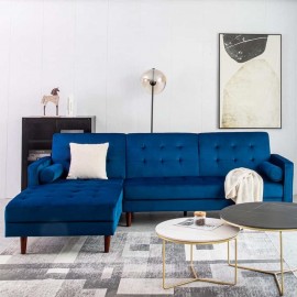 Scott 4 Seater Left Hand Facing Chaise End Corner Sofa in Blue