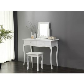 white dressing table with 2 drawers 
