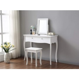 white dressing table with 1 drawers 