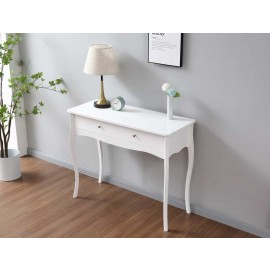 white console table with draw