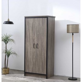 Cotswold 2 door wardrobe black+grey