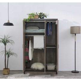 Cotswold  3 door wardrobe black+grey