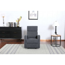 Boston grey fabric Leather 1 Seater Recliner Sofa