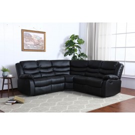 Bounded leather sofa corner black
