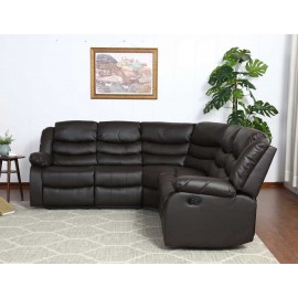 Bounded leather sofa corner brown
