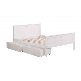 4ft6 double white with 2 drawer (bed frame only)