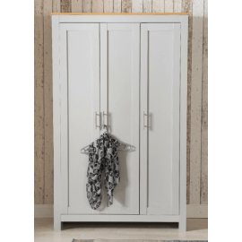 grey + oak top 3 doors wardrobe