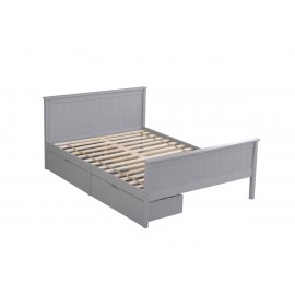 4ft6 double grey with 2 drawer (bed frame only)