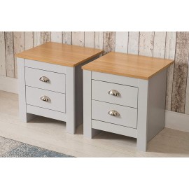 Pair of heritage bedside table grey or white