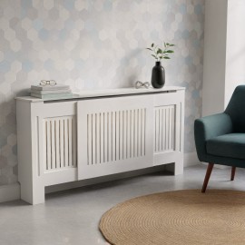 Lancaster White radiator cover Adjustable