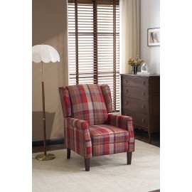 ALTHORPE WING BACK RECLINER CHAIR FABRIC BUTTON FIRESIDE OCCASIONAL ARMCHAIR RED/BLUE