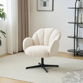 Molly Boucle Swivel Chair Armchair White