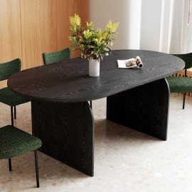 Belluno Black 4-6 Seater 200cm Oval Dining Table