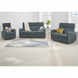 Boston Recliner Fabric Sofa 3+2+1 set Dark Grey
