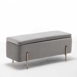metal legs storage bench grey