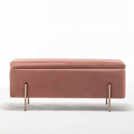 metal legs storage bench pink