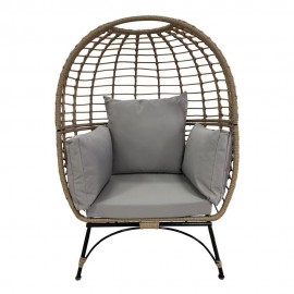 BRADWAY KD LEISURE STANDING CHAIR RATTAN OUTDOOR EGG CHAIR IN YELLOW