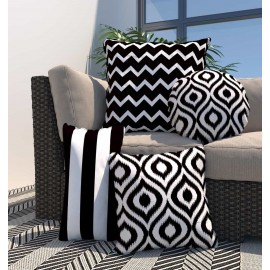 Waterproof cushion black set of 4