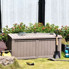 Grey Plastic Outdoor Indoor Storage Box Storage Container