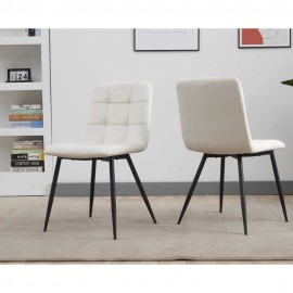 Beige Velvet Upholstery Dining Chair - Set Of 2