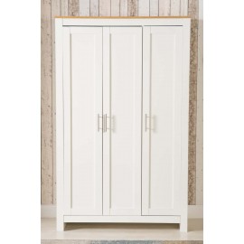 white + oak top 3 doors wardrobe