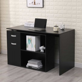 Longton adjustable 2 drawer desk black