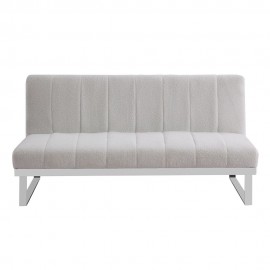 ELLIE LIGHT GREY BOUCLE FOLDABLE SOFA BED WITH STAINLESS STEEL LEGS