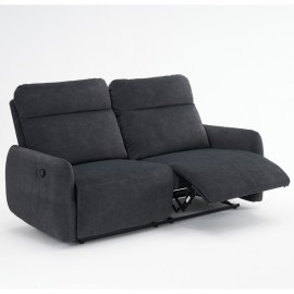 Grey Velvet Manual Recliner 3 seater sofa