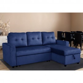 Dark Blue Reversible corner sofa bed