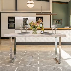 Etta 150cm Marble Effect Trestle 4-6 people Dining Table