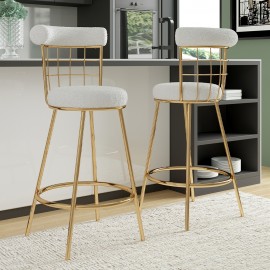 Set Of 2 Etta Boucle Bar Stools