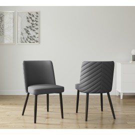 Set Of 2 Misa Velvet Dining Chair Grey / Green