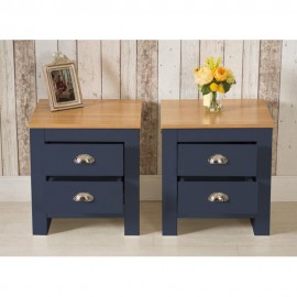 SET OF 2 HERITAGE 2 DRAWER BEDSIDE TABLES