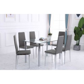 TABLE DINING SET WITH 6 CHAIRS Grey