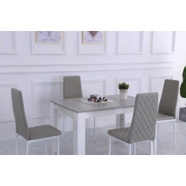 dining table with 4 chairs Grey & white set