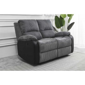 Grey fabric recliner sofa 2 seat