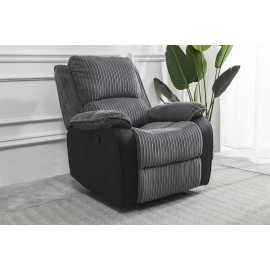 Grey fabric recliner sofa 1 seat