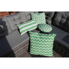ASHCRAFT WATERPROOF OUTDOOR SCATTER CUSHION SET IN GREEN PATTERN