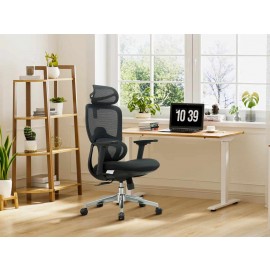 PREMIUM FABRIC BLEND ERGONOMIC OFFICE CHAIR SWIVEL COMPUTER TASK CHAIR WITH HEADREST