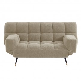 MELODY TAUPE BOUCLE FOLDABLE SOFA BED WITH ADJUSTABLE ARMS