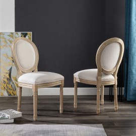 BEIGE Classic style dining chair with rubber leg* 2pcs