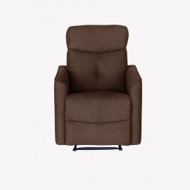 PABLO BROWN PLUSH MANUAL ONE SEATER RECLINER SOFA / ARMCHAIR