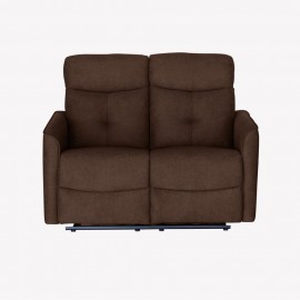 PABLO BROWN PLUSH MANUAL TWO SEATER RECLINER SOFA / ARMCHAIR