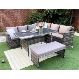 Rosen 8 seater corner sofa Grey color dining set