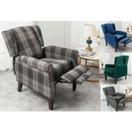 ALTHORPE WING BACK RECLINER CHAIR FABRIC BUTTON FIRESIDE OCCASIONAL ARMCHAIR